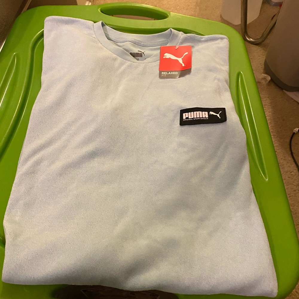 Puma 💚 Velour Men’s T-Shirt Size Large